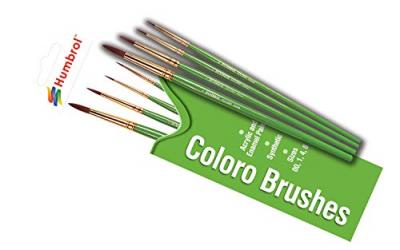 HUMBROL Peinture &agrave; maquette  Coloro Paint Brushes Sizes 00, 1, 4, 8- -