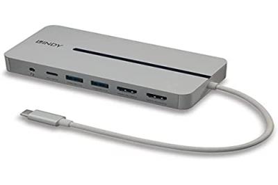 LINDY  - station d'accueil - USB-C 3.2 - 2 x HDMI - 1GbE