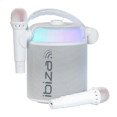 IBIZA  - Enceinte Bluetooth nomade Sp&eacute;cial Karaoke KARAHOME-WH 120W - 2 Micros sans fil