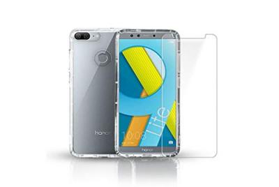 IBROZ Pack  Honor 9 Lite Coque + Verre tremp&eacute; Blanc 