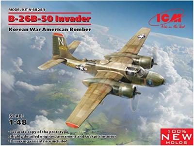  B-26b-50 Invader, Korean War American Bomber- 1:48e - Icm