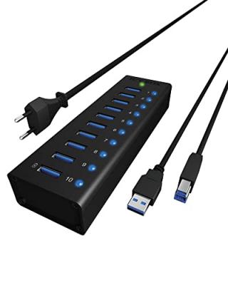 RAIDSONIC  Icy Box Ib-ac6110 10-port Usb 3.0 Hub Noir