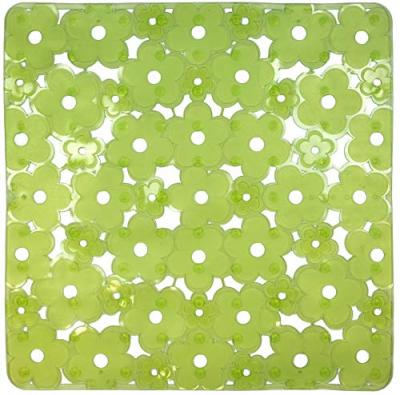 IDMAT ID Mat 323207 Fleurs Tapis Fond d'&Eacute;vier PVC Vert 32 x 32 x 0,4 cm