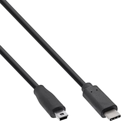 INLINE C&acirc;ble usb 2.0 &reg;, type c m&acirc;le &agrave; mini-b m&acirc;le (5 broches), noir, 0,5 m