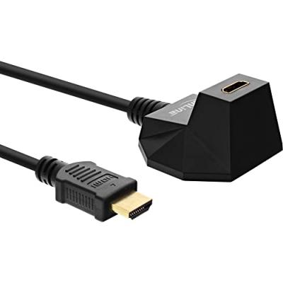 INLINE Station HDMI, c&acirc;ble HDMI haute vitesse avec Ethernet, M / F, contacts noirs et dor&eacute;s, 1 m