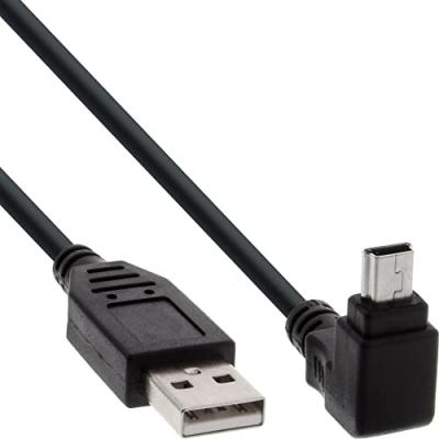 INTOS ELECTRONIC Inline&reg; usb type a m&acirc;le &agrave; mini 5 broches m&acirc;le coud&eacute; &agrave; 90 &deg; noir 0.5m