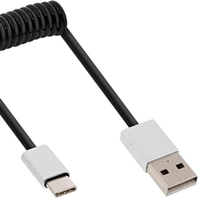 INLINE  35871 c&acirc;ble USB 1 m USB 2.0 USB A USB C Aluminium, Noir