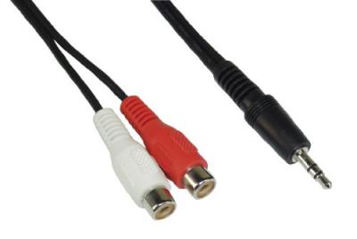 INLINE  CDL Micro C&acirc;ble audio st&eacute;r&eacute;o 2 RCA femelle vers m&acirc;le 3,5 mm 5 m