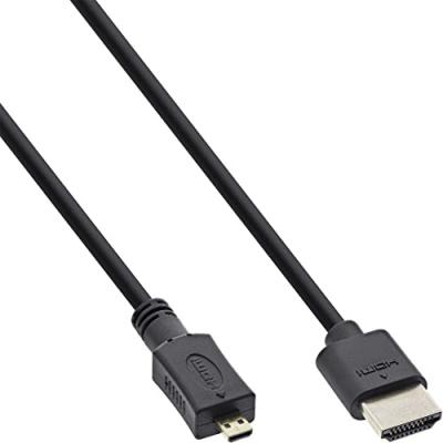 INLINE  4k (uhd) micro superslim hdmi kabel a an d, schwarz - 1,5