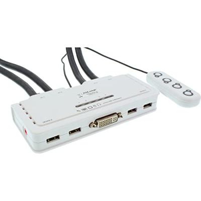 INLINE   kvm switch, 4 voies dvi-d avec audio noir