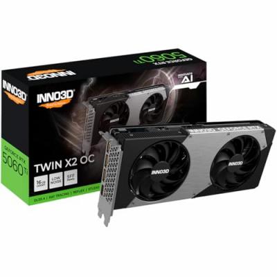 INNO3D Carte graphique  GeForce RTX 5060 Ti TWIN X2 OC 16 Go GDDR7 Reflex 2 RTX AI DLSS4