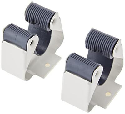 IDMAT Accroche Balai Adh&eacute;sif + Vis Blanc Simple Blister De 2