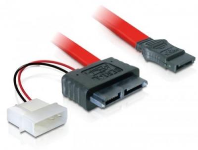 DELOCK Cable Sata Slim  Femelle Sata 7 Broches + 2 Broches Male Strom 30 Cm
