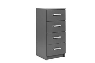 Commode 4 tiroirs ELENZIO D&eacute;cor Gris Graphite