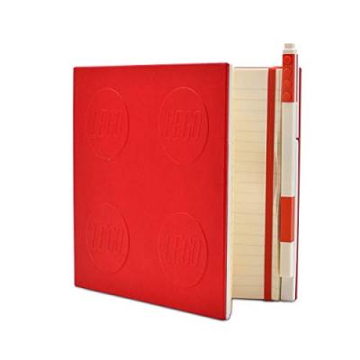 Iqhk Papeterie LEGO - Bloc-notes verrouillable avec stylo gel - Rouge