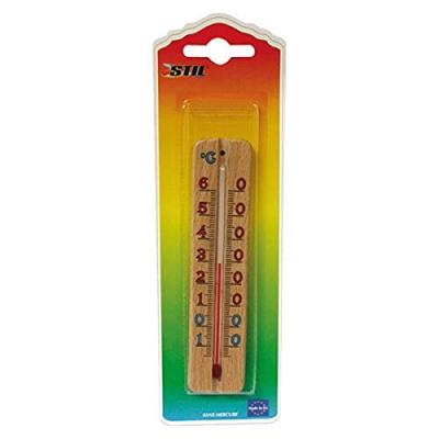 STIL  Thermom&egrave;tre en Bois - 140 x 30 mm - Naturel