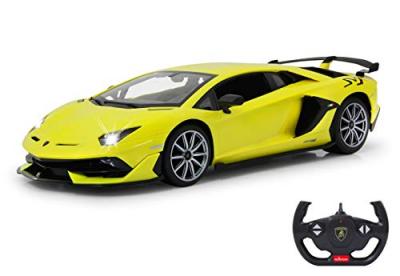 RASTAR Jamara voiture t&eacute;l&eacute;command&eacute;e lamborghini aventador svj 1:14 jaune