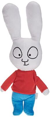 JEMINI - Simon Lapin en Peluche +/-27 cm, 023429, Blanc/Bleu/Rouge