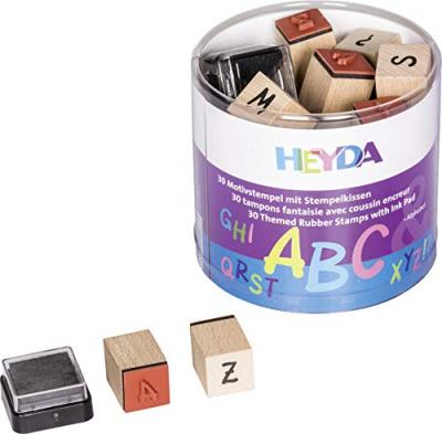 HEYDA  kit de timbres &agrave; motifs alphabet, bo&icirc;te transparente 204888479