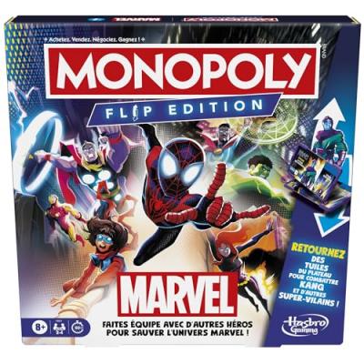 MONOPOLY Jeu de Plateau  Flip Edition : Marvel - Version Fran&ccedil;aise