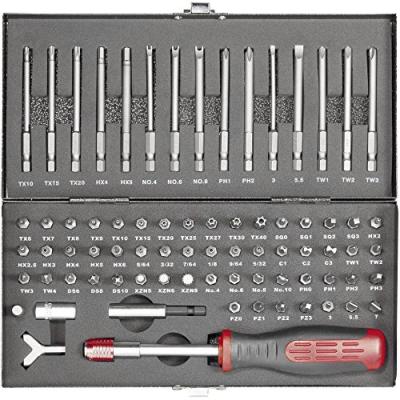 TOOLCRAFT Coffret vissage avec embouts sp&eacute;ciaux  75 pi&egrave;ces