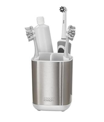JOSEPH JOSEPH  EasyStore Steel Porte-brosses &agrave; Dents - Blanc - Regular