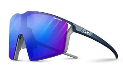 JULBO  Edge Lunettes de Soleil, Bleu Mat/Gris, Taille Unique Mixte