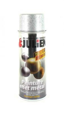 JULIEN Peinture a&eacute;rosol  effet m&eacute;tal martel&eacute; gris alu 400ml