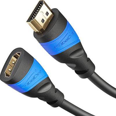  6m C&acirc;ble de rallonge HDMI compatible avec (HDMI 2.0a/b, 2.0, 1.4a, 4K Ultra HD, 3D, Full HD, 1080p, HDR, ARC, Highspeed avec Ethernet, PS4, XBOX, 