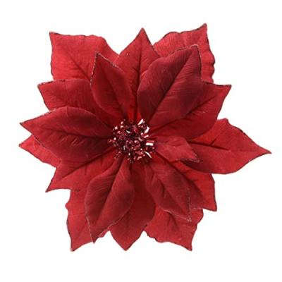 RIS Kaemingk Poinsettia en Tissu sur Pince Rouge JNS_429074 Taille Unique Multicolore