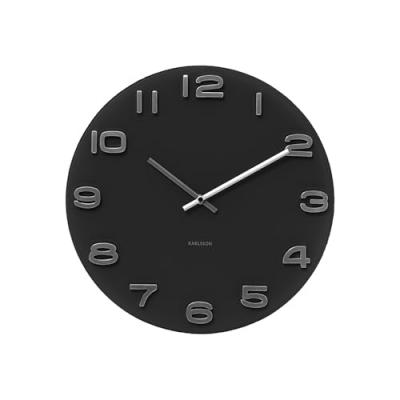 Karlsson - Horloge ronde vintage en verre 35 cm noir 