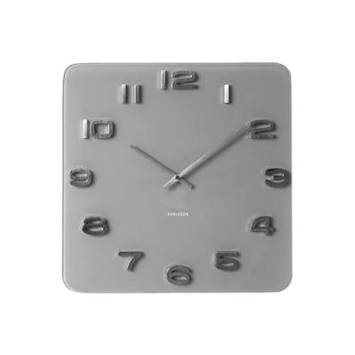 KARLSSON  - Horloge carr&eacute;e vintage en verre gris 35 cm