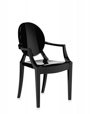 KARTELL  Louis Ghost, Chaise, Lot de 2, Noir Brillant