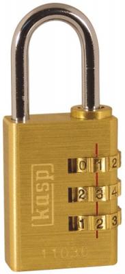 KASP  K11030D Cadenas 32 mm or-jaune avec serrure &agrave; combinaison