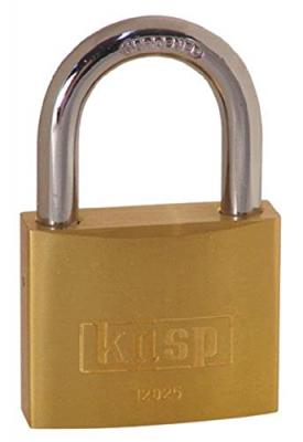 KASP K12025 Cadenas 25 mm fermeture diff&eacute;rente or-jaune avec serrure &agrave; cl&eacute;