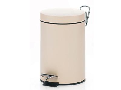 KELA LINE Poubelle sable en m&eacute;tal - 3 L - beige