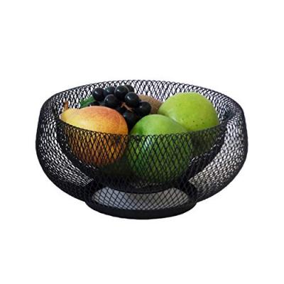 KELA  Marlo I Corbeille &agrave; fruits &eacute;l&eacute;gante en m&eacute;tal Noir &Oslash; 22,5 cm