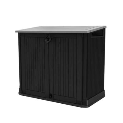 KETER Coffre jardin en r&eacute;sine ""Caracas"" - 880L - 132 x 71.5 x 113.5 cm - Noir
