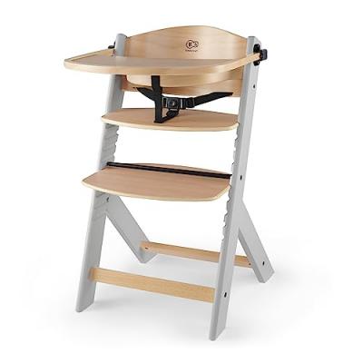 KINDERKRAFT  Chaise haute enfant &eacute;volutive Enock bois wooden grey