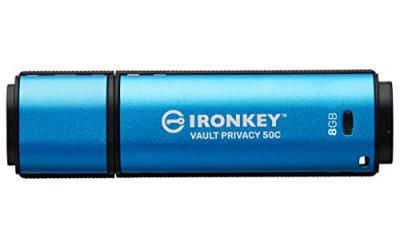 KINGSTON  IronKey Vault Privacy 50C - Cl&eacute; USB - chiffr&eacute; - 8 Go - USB-C 3.2 Gen 1