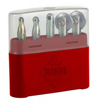 RUBI Lot de 5 molettes pour coupe-carreaux , 6, 8, 10, 18, 22 mm
