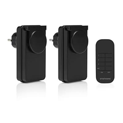 SMARTWARES Lot de 2 prises ext&eacute;rieures t&eacute;l&eacute;commandables + wifi, 