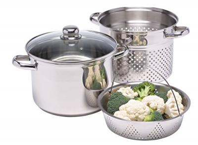 KITCHEN CRAFT  Italian Collection Faitout &agrave; p&acirc;tes avec insert vapeur Acier inoxydable 20 cm