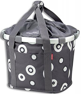 KLICKFIX Sacoche de guidon  bikebasket bulles gris