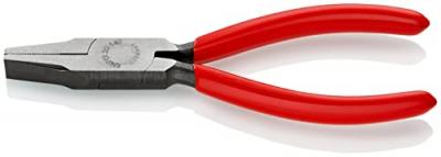 KNIPEX Pince &agrave; becs plats, t&ecirc;te polie, poign&eacute;es &agrave; gaine en plastique, Long. : 140 mm