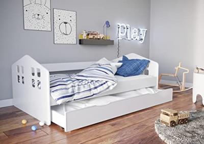 GENERIQUE KOCOT KIDS Kacper Jour, Bois d'ing&eacute;nierie, Blanc, Lit d&rsquo;Enfant