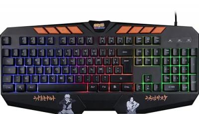 KXLICENCES Clavier gaming r&eacute;tro&eacute;clair&eacute; Azerty  Naruto pour PC Noir