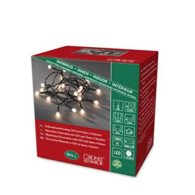 KONSTSMIDE  1492-107 Guirlande Lumineuse avec Globes &agrave; LED, Plastique/,, 3 W, Blanc