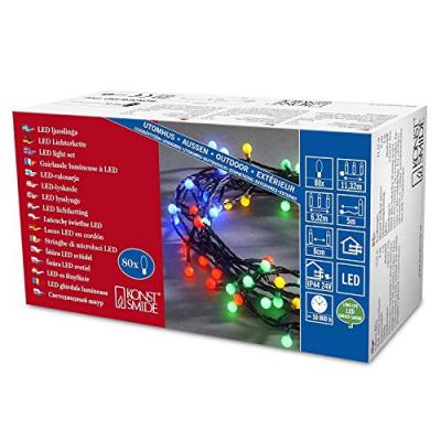 KONSTSMIDE CHRISTMAS  Guirlande LED ext&eacute;rieur 80 lampes, multicolore