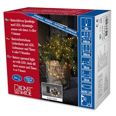 KONSTSMIDE  Christmas Guirlande lumineuse LED d'ext. 40 lampes, bl.ch.